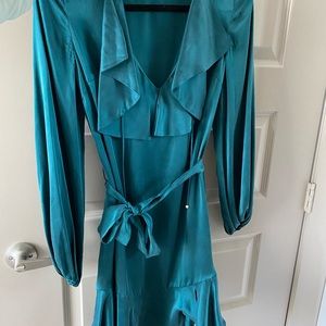 Zimmerman Emerald Silk Wrap Dress